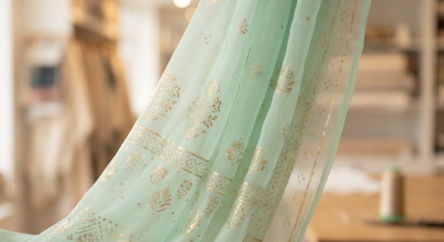 Block-Print Festive Chiffon — alternate view
